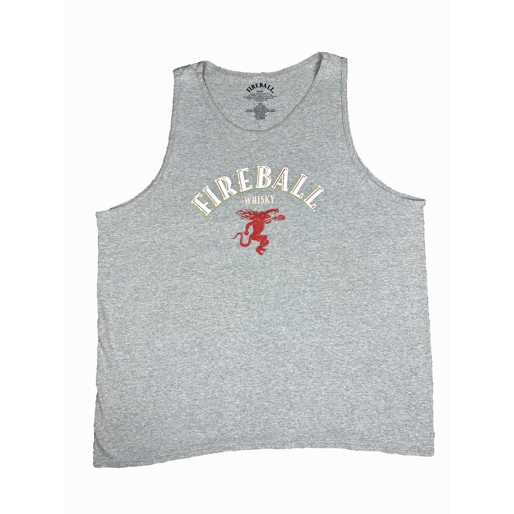 Fireball Whiskey Mens Grey Tank Top SIze XXL